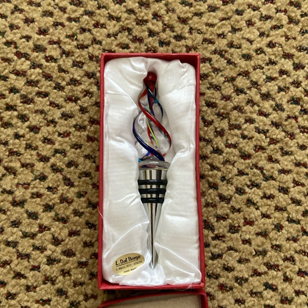 Brand new blown glass wine stopper